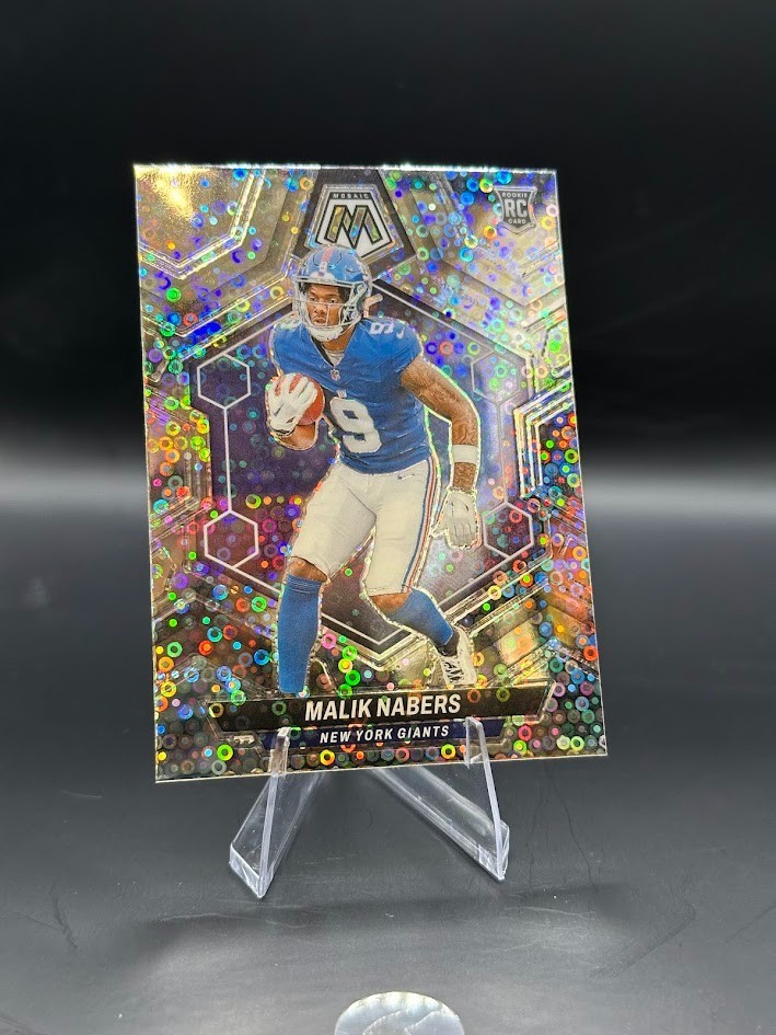 2024 Mosaic Malik Nabers No Huddle Silver Disco RC Giants #306