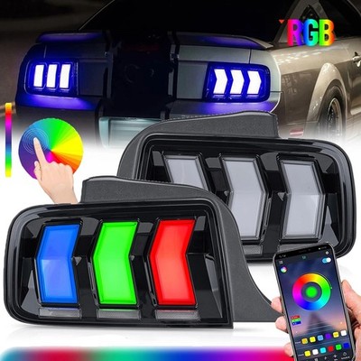 VLAND RGB LED Rear Tail Lights For 2005-2009 Ford Mustang Sequential  Animation