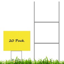 20 Pcs 16.5 x 7 Inches Metal Yard Sign Stakes H Stakes Wire Stakes Yard Sign ...