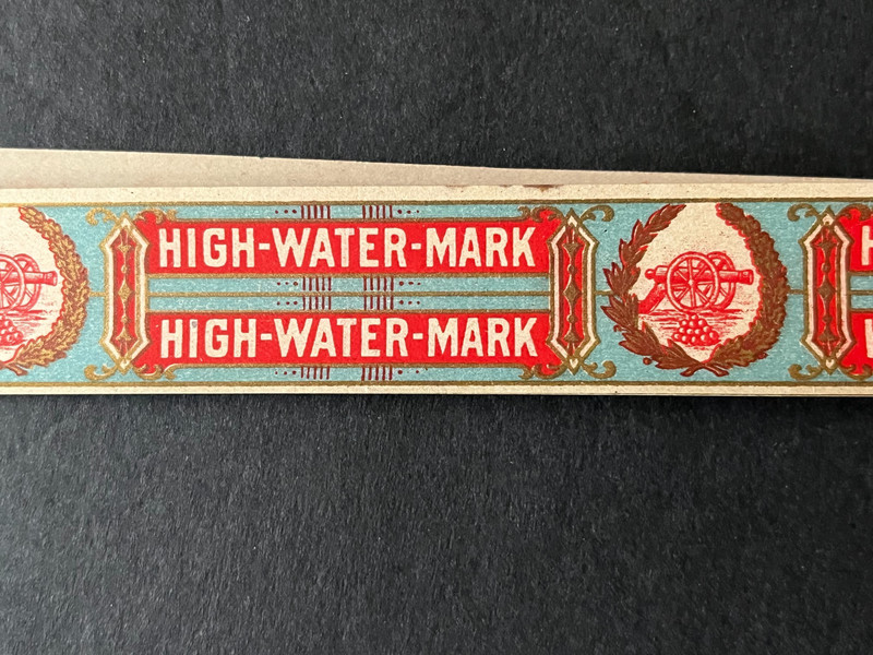 HIGH WATER MARK Brand * GETTYSBURG PA * VINTAGE CIGAR BOX BAND * CIVIL WAR