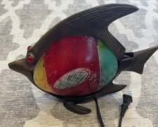 Glass / Metal Fish Table Lamp Stained Glass Look Desk Light Decor