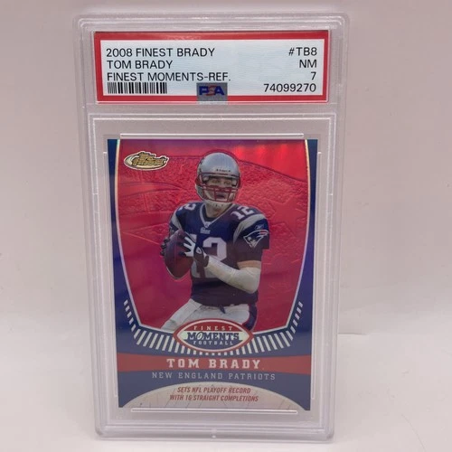 2008 Topps Tom Brady Finest Moments REFRACTOR #TB8 #/149 POP 4 PSA 7 NM