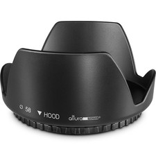 Altura Photo 58MM Tulip Flower Lens Hood for Canon EOS 77D 80D 58MM, Black