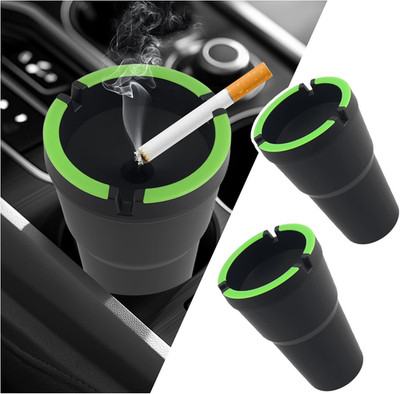 2PCS X-Large Car Ashtrays for Cigarettes,Portable & Self-Extinguishing Car Ashtr