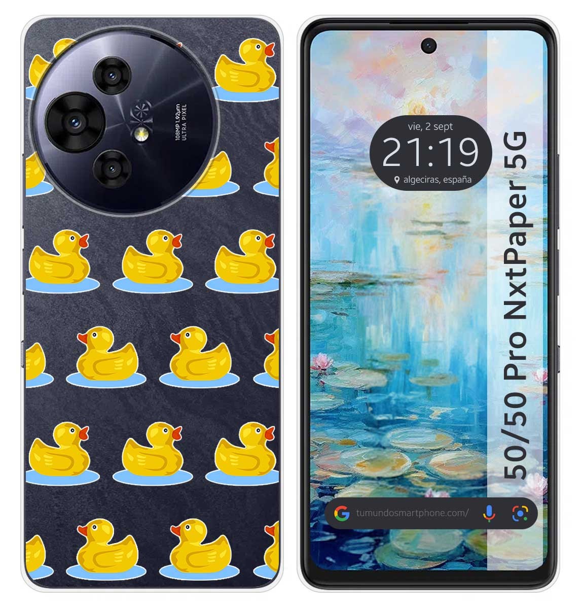 Cover Silicone Trasparente per TCL 50/50 Pro NXTPAPER 5G Disegno Anatra Disegni