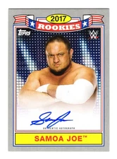 Samoa Joe 2018 Topps Heritage WWE 2017 Rookies Silver Border Parallel Auto 08/25