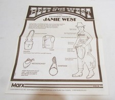 MARX JOHNNY WEST BEST OF THE WEST JAMIE WEST EQUIPMENT MANUAL INSTRUCTIONS 1974