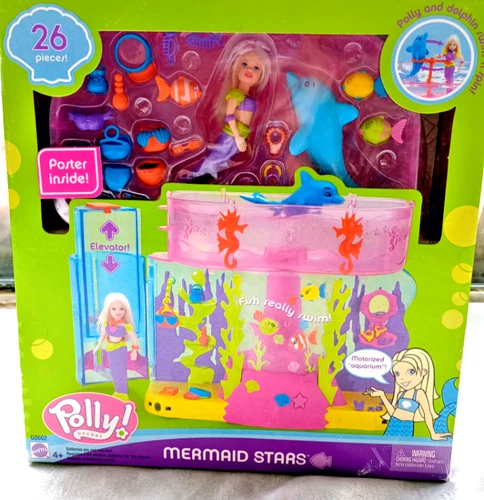 Polly Pocket 2004 Mermaid Stars G8602 Dolphin motorized aquarium NRFB NIB