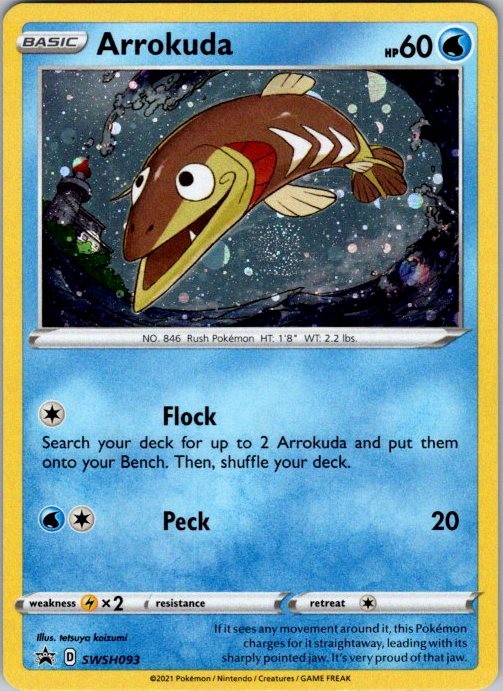 Arrokuda SWSH093 Holo Promo Sword & Shield Promo Pokemon Near Mint