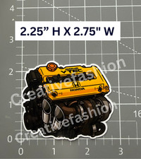 New Honda V-tech Engine Yellow Vinyl Sticker 2 New Honda V-tech Engine Yellow Vinyl Sticker 2