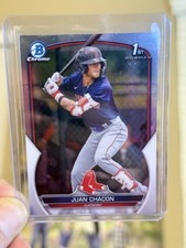 JUAN CHACON RC SIGNED IP AUTO 2023 1ST BOWMAN CHROME PROSPECTS BCP-105 ROOKIE