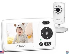 Portable Video Baby Monitor, 2.4'' Screen, Night Vision, 1000ft Range, No WiFi