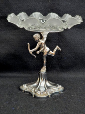 Vintage Davidson Glass Bowl on eros Chrome Plated Stand, Blackberry Prunt