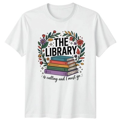 The Library Is Calling And I Must Go Reading Hobbys Herren T-Shirt Damen Tee