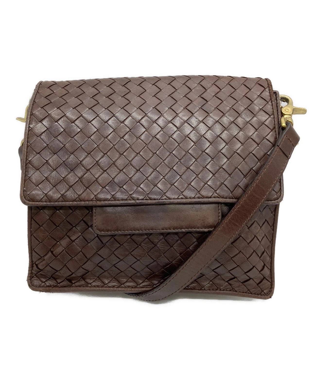Bottega Veneta — BOTTEGA VENETA Intrecciato Brown Shoulder Bag #TFB6443