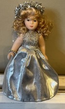 5.75 Inch Blond Vintage Bisque Fairy Donn Dressed In Silver With  Starred Wings