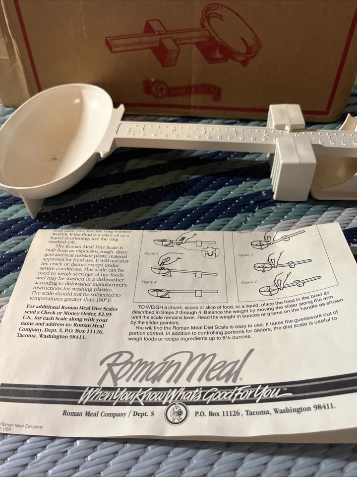  PAN DE COMIDA ROMANA ESCALA DIETA COMIDA ROMANA VINTAGE, HECHO EN EE. UU. Foto 2 de 4