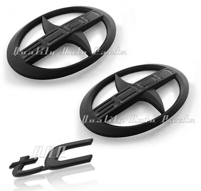 3 - Pieces NEW SCION TC Front Rear MATTE Black Badge Emblem 2011-2016 tC F/R MBB