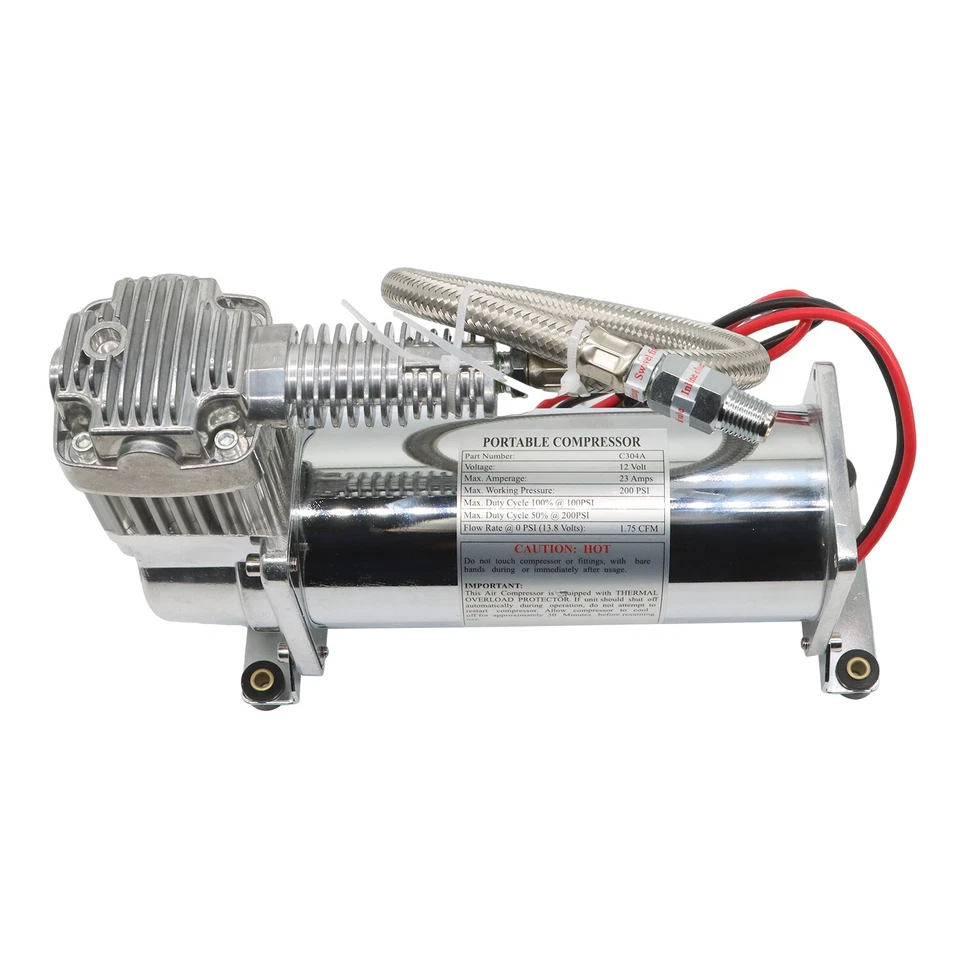 Compresor de suspensión neumática 200 PSI para kits de bomba de suspensión neumática NPT de 1/4" DC 12V Foto 2 de 4
