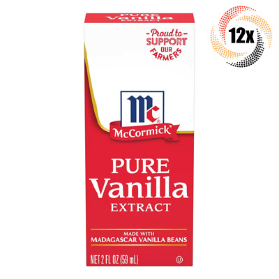 12x Packs McCormick Pure Vanilla Flavor Extract | 2oz | Madagascar Vanilla Beans
