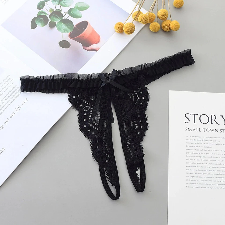 ☆USA☆ Sexy Mujeres Tanga de Encaje Tanga Bragas Lencería Ropa Interior Entrepierna T-back Foto 4 de 4