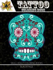 Tattoo Coloring Book: Black Page Modern And Neo-Traditional Tattoo Designs ...