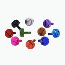 Aluminium Alloy Slot Knurled Thumb Screw Ten Colours Available UNC 6 -32 10mm