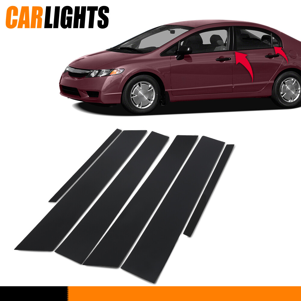 Fit For 2006-2011 Honda Civic Sedan Window Pillar Posts Molding Cover Door Trims