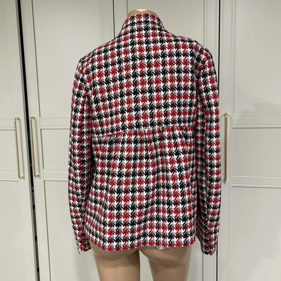 VTG Walter Tweed Blazer Red/white/black/gray Sz 4 - Image 4 of 4