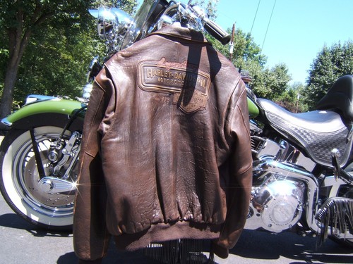 HARLEY DAVIDSON LEGENDARY LEATHER BOMBER JACKET LARGE 