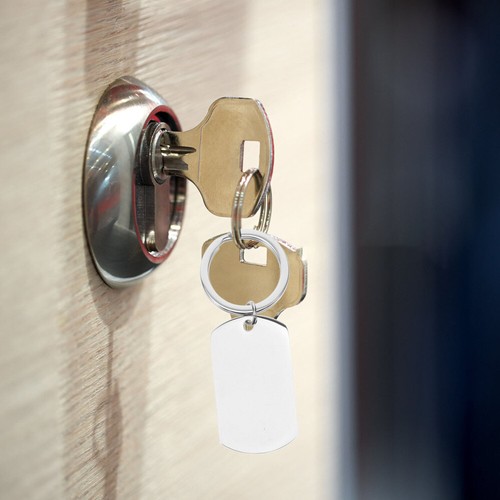 Stainless Steel Keychain DIY Engraving Tags Blank Hanging