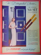 1944 EVERSHARP $64 PEN SET vintage art print ad