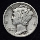 1937-D Mercury Silver Dime GOOD / VG FREE SHIPPING