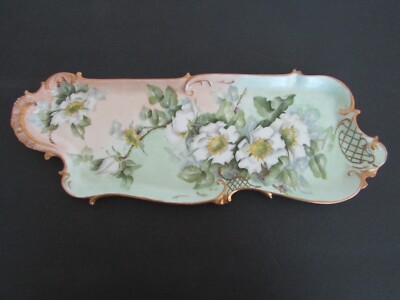 ANTIQUE Rosenthal Bavarian Art Nouveau tray, beautifully hand painted,  16''
