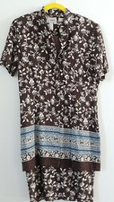 VINTAGE KAREN STEVENS 100% RAYON PUFFY  SHORT SLEEVE  DRESS SZ 10