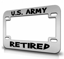 Us Army Retired Steel Motorcycle License Plate Frame Ch Us Army Retired Steel Motorcycle License Plate Frame Ch