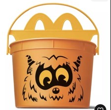 2024 McDONALD'S Halloween Bucket HAPPY MEAL Orange Pail With Original Stickers