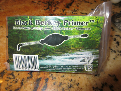 New Black Berkey Water Filter PRIMER Unopened In Package