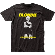Blondie Rip Her To Shreds T Shirt Mens Licensed Rock N Roll Music Retro Black