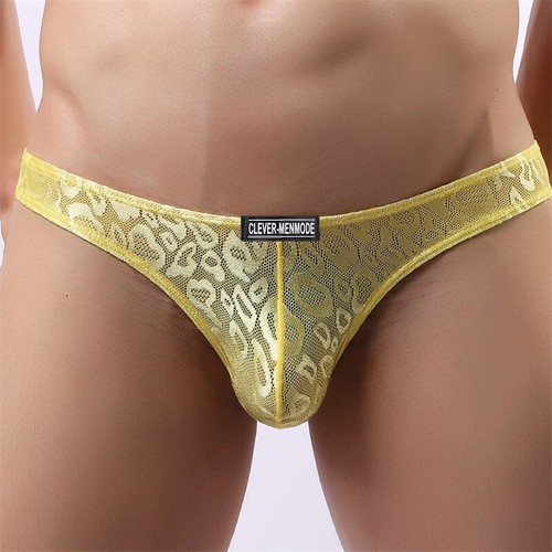 Mens Lace Low Rise G-string Gay Brief Sexy See-Through Panties Thong Underwear ♡ - Picture 8 of 32