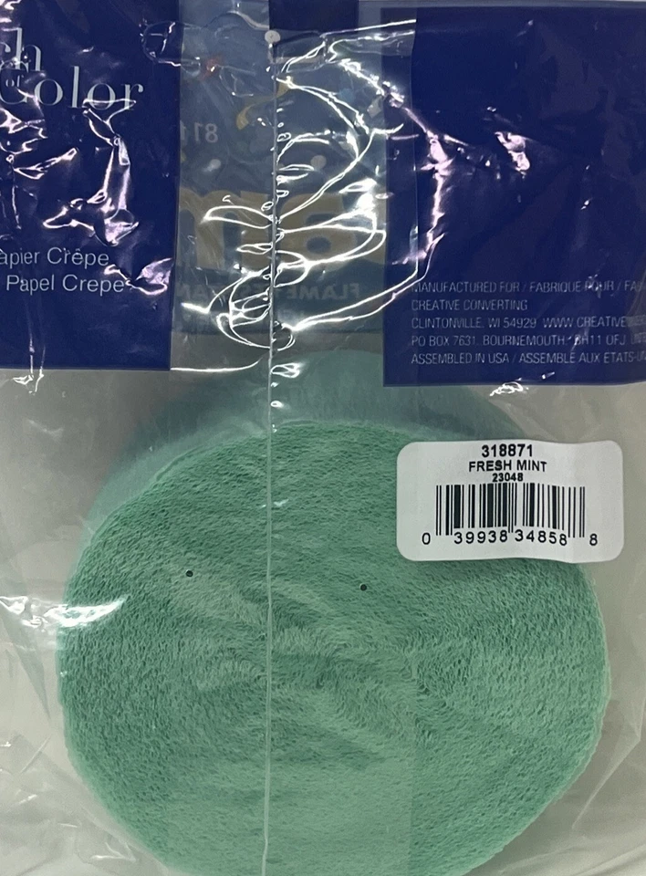Mint Green Streamer Crepe Paper 81-Foot Roll Green Decorations Party Decorations - Image 2 of 2