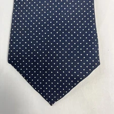 Cromley and Finch Mens Tie  3.5in W x L 56 in Silk Blue White