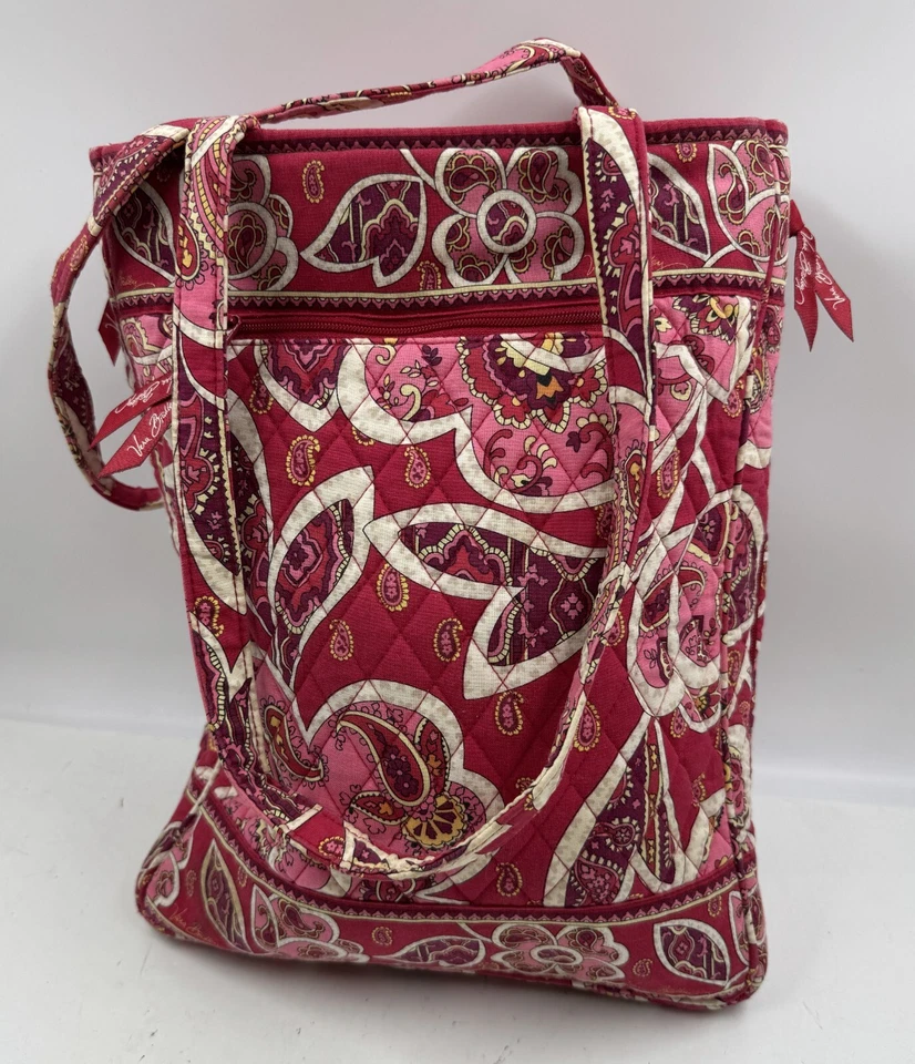 Vera Bradley Mujer Bolso de Mano Rosa Floral Bolsillo con Cremallera Doble Asa Bolso para Laptop Foto 2 de 4