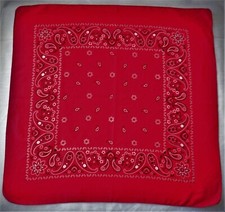  3 VTG BANDANA HANDKERCHIEF BIKER RANCHER HANKY SILKY RED NICE