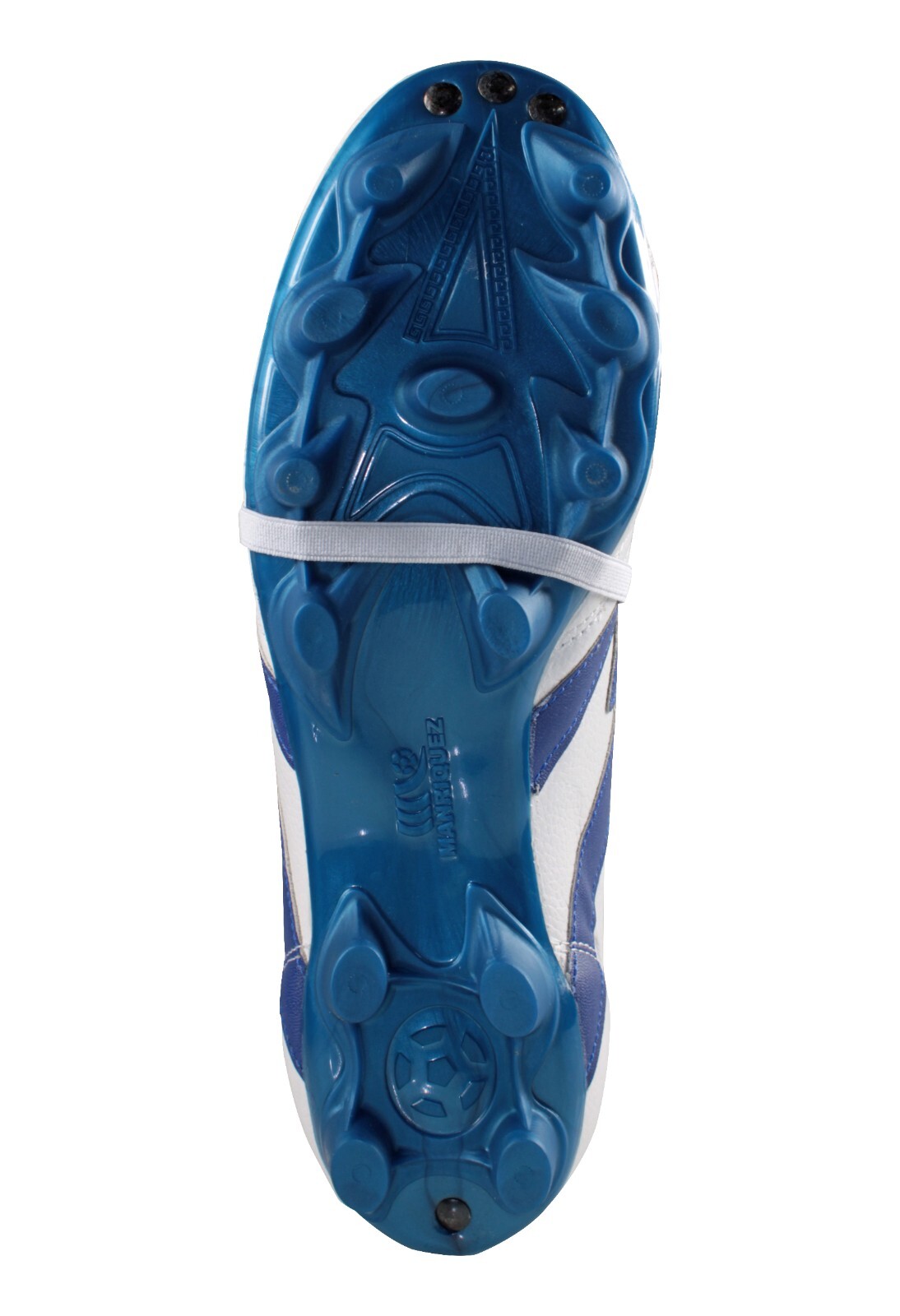 Soccer Leather Cleats Original Authentic Manriquez White/Blue Made in Mexico