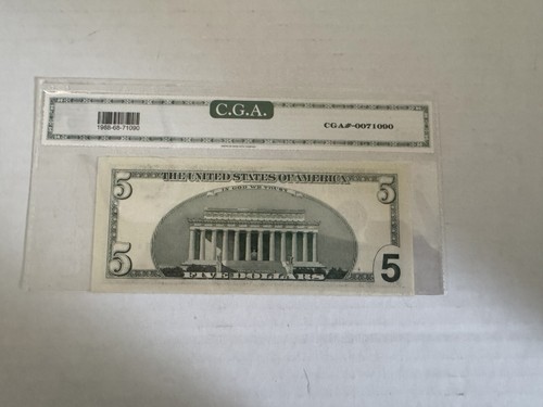 2001 $5.00 Federal Reserve Note Low Number CC00000262A DP-387 - Picture 2 of 4