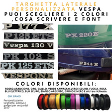 TARGHETTA LATERALE PERSONALIZZATA VESPA PIAGGIO SIDE custom badges plates LABELs