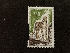 MAURITANIA REPUBLIQUE ISLAMIQUE 1963 ANIMALS 1.50F LEOPARD GUEPARD - USED TORN