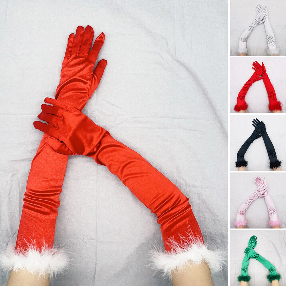 Ladies Long Satin Formal Gloves Princess Party Opera Evening Prom Fancy  Dress U~