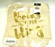 Books are my Bling carry bag cream Gibbs-Smith Lit Made in the USA